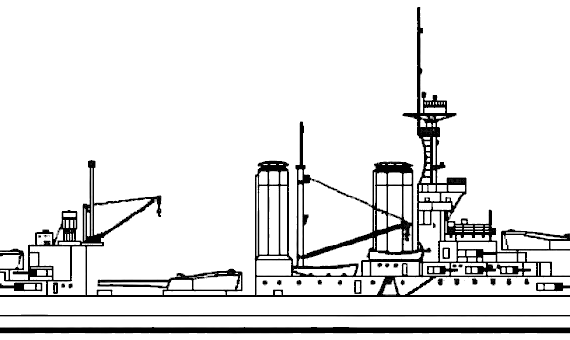 Боевой корабль HMS King George V 1914 [Battleship] - чертежи, габариты, рисунки